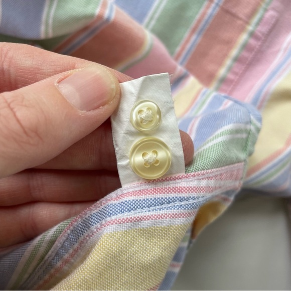 L.L. Bean Pastel Striped Button Down Medium - Picture 6 of 6